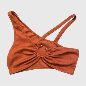Asymmetrical Neck O-Ring Crop Top